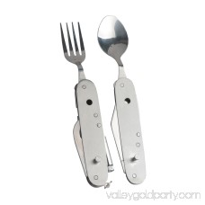 Outdoor Foldable 7 in 1 Utensil Set Stainless Steel Multi-function Hiking Camping Pocket Fork Spoon Knife Set 555696822